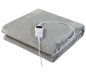 Manta Eléctrica Archi 10 Niveles De Calor 120w Vlies 180x130 Cm - Gris Claro [en.casa]