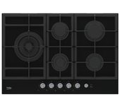 Beko Hill 75235 S Placa De Cocina Empotrada Negra De 75 Cm A Gas Y 5 Fuegos
