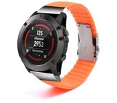 Correa Silicona Con Cierre Ajustable De Acero Para Garmin Fenix 7 - Solar Edition Naranja