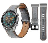 Correa De Cuero Vintage Leather Para Garmin Instinct 2 Solar Gris