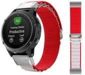 Correa Loop Alpine Para Garmin Fenix 7 - Sapphire Solar Edition Rojo Y Blanco