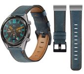Correa De Cuero Vintage Leather Para Garmin Instinct 2 Solar Azul