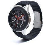 Correa Silicona Con Cierre Ajustable De Acero Para Garmin Fenix 6s Solar Negro