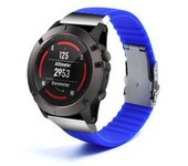 Correa Silicona Con Cierre Ajustable De Acero Para Garmin Fenix 7 - Sapphire Solar Edition Azul Claro
