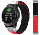 Correa Loop Alpine Para Garmin Fenix 7 - Sapphire Solar Edition Negro Y Rojo