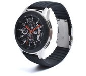 Correa Silicona Con Cierre Ajustable De Acero Para Garmin Fenix 6s Pro Solar Negro