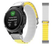 Correa Loop Alpine Para Garmin Fenix 7 - Solar Edition Blanco Y Amarillo