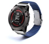 Correa Silicona Con Cierre Ajustable De Acero Para Garmin Fenix 7 - Sapphire Solar Edition Azul Oscuro