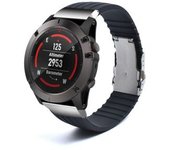Correa Silicona Con Cierre Ajustable De Acero Para Garmin Fenix 7 - Solar Edition Negro