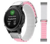 Correa Loop Alpine Para Garmin Instinct 2 Solar Blanco Y Rosa
