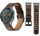 Correa De Cuero Vintage Leather Para Garmin Fenix 7 - Sapphire Solar Edition Marrón Oscuro