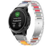 Correa Acier Con Resina Ajustable Ópalo Para Garmin Forerunner 955 Solar