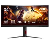 Aoc G4 Cu34g4z Pantalla Para Pc 86,4 Cm (34") 3440 X 1440 Pixeles Wide Quad Hd Led Negro, Rojo