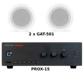 Fonestar Pack Ahorro A50 - Amplificador Prox-15 + Pareja Altavoces De Techo Gat-501