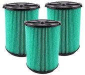 Filtro De Aspiradora De Repuesto Plisado De 5 Capas Vf6000 Compatible Con Aspiradoras En Seco Y Húmedo De 5 A 20 Galones (3