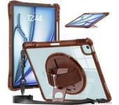 Funda Con Soporte Para Ipad Air 13 (2024)/ipad Pro 12.9 (2022/2021/2020), Carcasa De Pc+tpu+acrílico Con Correa-chocolate Color