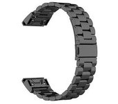 Correa Para Garmin Fenix5/forerunner935/garmin Approach S60 Correa De Reloj De Liberación Rápida De Metal De Acero Inoxidable De 3 Cuentas Negra