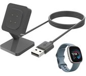 Adaptador De Corriente Base De Cargador Cable De Carga Rápida Para Fitbit Versa 4 3 Sense 2 Cable Cargador De Reloj Inteligente Dock Negro Yemaesre