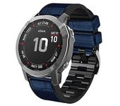 Correa Para Garmin Fenix ​​​​7/6 Pro/5 Plus Correa De Reloj De Cuero De Silicona De 22 Mm Azul Yemaesre