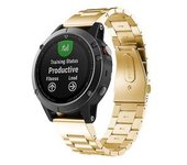 Correa Para Garmin Fenix ​​​​5s Correa De Reloj De Acero Inoxidable Tri-bead De 20 Mm Dorada Yemaesre