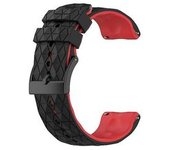 Correa Para Suunto 9 Baro 24 Mm Correa De Reloj De Silicona De Colores Mezclados Negro-rojo Yemaesre