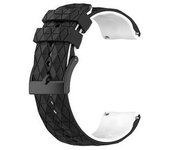Correa Para Suunto 9 Baro 24 Mm Correa De Reloj De Silicona De Colores Mezclados Negro-blanco Yemaesre