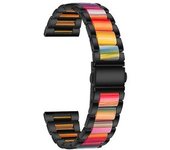 Correa Para Garmin Venu/vivoactive 3 Music Correa De Reloj De Resina De 20 Mm Negro-arco Iris Yemaesre