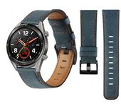 Correa De Cuero Vintage De 20 Mm Para Samsung Galaxy Watch 3 4g 41 Mm Yemaesre Azul