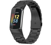 Correa Para Reloj Fitbit Charge 5 De Acero Inoxidable Con Tres Cuentas, Color Negro Yemaesre