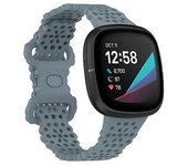 Correa Para Fitbit Versa 4/3/sense 1/2 Correa De Reloj Oficial De Silicona Acero Azul Yemaesre