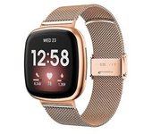 Correa Para Fitbit Versa 4 / Sense 2 Correa De Reloj Universal Con Hebilla De Acero Inoxidable Y Metal En Oro Rosa Yemaesre