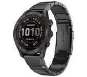 Correa Para Garmin Fenix ​​​​7 Zafiro Solar 22 Mm Concha De Tortuga Correa De Reloj De Acero Inoxidable Negro Yemaesre