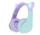 Powerlocus P2 Kids Cat Ears Turquesa/violeta - Auriculares Inalámbricos Para Niños