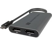 Adaptador Displayport Thunderbolt Dual 4k 60hz, Gris Espacial (para Windows, Intel Y Mac M1 Pro/max No Compatible Con Mac M1)