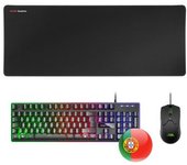 Mars Gaming Mcpxwfr, Combo Teclado H-mech+ratón Ultraligero+alfombrilla Xxl, Blanco, Fr