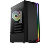 Aerocool Bionic V2, Caja Gaming Atx, Rgb, Cristal Templado, Ventilador Rgb 120mm, Negro