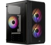 Aerocool Cs107 V2, Caja Pc Microatx, Ventana Lateral, 3x Ventiladores 120mm Frgb