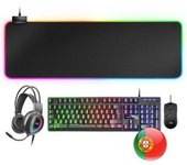 Mars Gaming Mcprgb2fr, Combo Teclado, Ratón, Alfombrilla Xxl Y Cascos, Idioma Francés