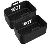 2pcs Air Fryer Silicone Liners For Ninjia Dz401 Dz550 Dual Air Fryer Reusable 10qt Non-stick Airfrynew