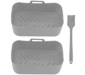 Cestas De Silicona Antiadherentes Para Freidora, Resistentes A Altas Temperaturas, Con Cepillo Para Ninja Dz201 Foodi 8qt