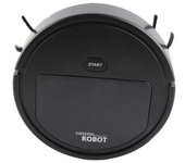 Robot Vacuum Cleaner 3 In 1 Rechargeable Low Noise Intelligent Mop Robot Sweeper For Hair Dust Debris Black