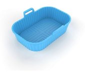 (blue Square 19.5x14.3x6.2cm) Air Fryer Silicone Pot Air Fryer Mat Reusable