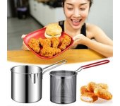 Olla Para Freír Olla Con Cesta Freidora De Acero Inoxidable Para Freír Pescado, Camarones, Pollo Y Patatas Fritas
