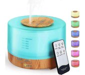 Humidificador 500 Ml Avec Minuterie, Difusor D'aromathrapie Ultrasons Led Avec 7 Couleurs Pour Bureau, Yoga, Spa, Chambre