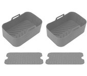 Juegos De Freidora De Cocina, Cesta Y Tapete De Silicona Reutilizables, Antiadherentes, Rectangulares, Accesorios Para Horno De Aire Ninja Dz201 Foodi