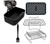 6pcs Doble Cesta Airfryer Piezas Para Ninja Foodi Af300uk Af400uk, Torre T17088, Instant Dual Zone