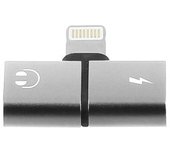 Adaptador Iphone Audio Y Carga 2 En 1 Para Iphone / Ipod / Ipad - Plata