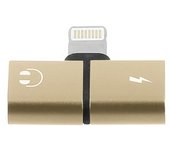 Adaptador Iphone Audio Y Carga 2 En 1 Para Iphone / Ipod / Ipad – Dorado