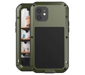 Funda Protectora Completa De Metal Y Silicona A Prueba De Golpes Para Iphone 12, Con Película De Vidrio Templado, Color Verde