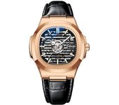Reloj De Pulsera Para Hombre, Clásico, Cuadrado, Automático, Mecánico, De Lujo, Esqueleto, Deportivo, Resistente Al Agua, Luminoso, Con Banda De Acero